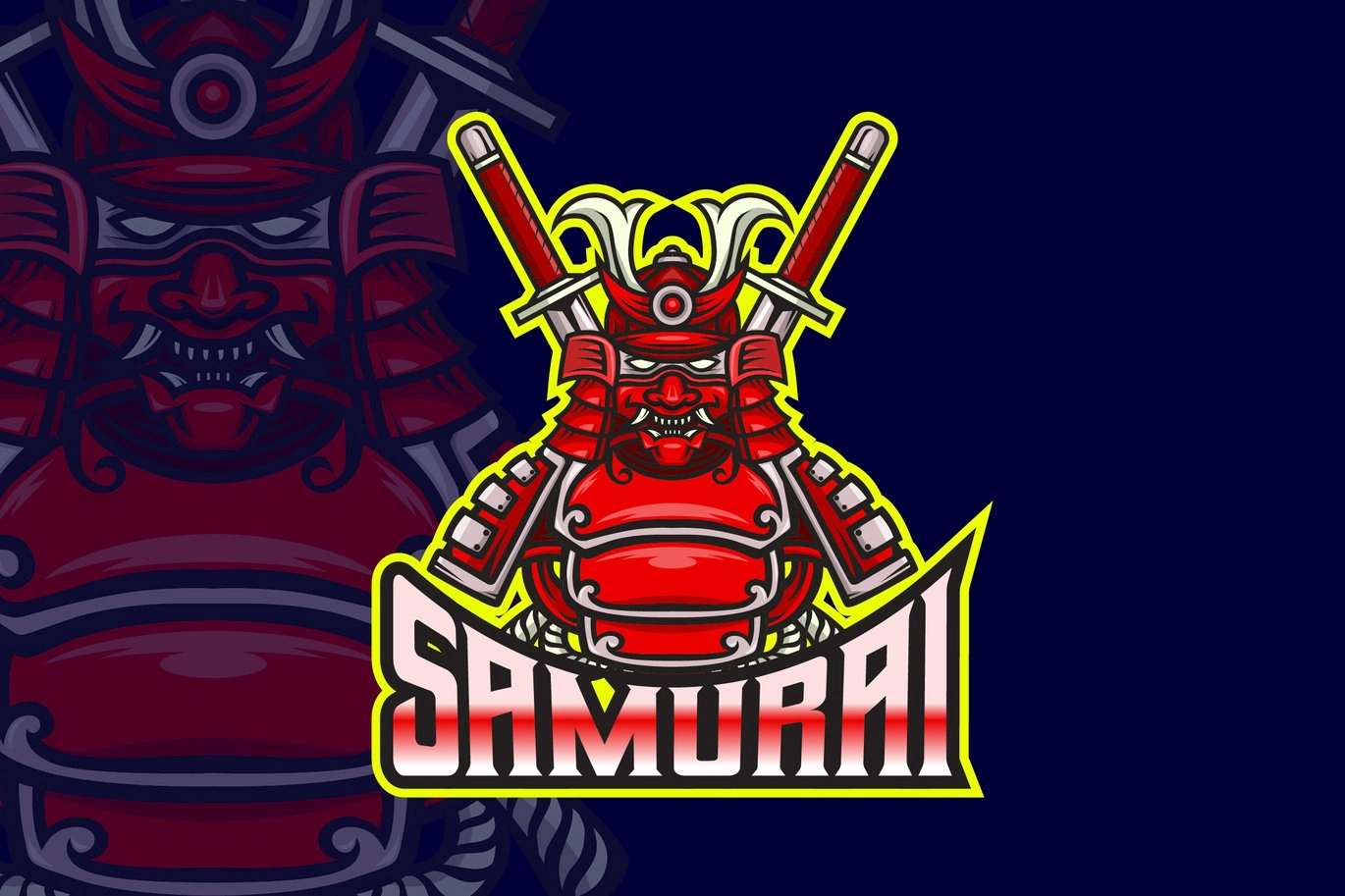 Samurai - AI and PSD Esport Logo Template Samurai - AI and PSD Esport Logo Template